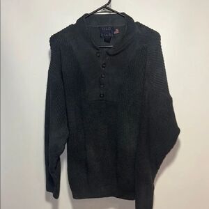 Vintage Old Glory Black Crewneck Sweater Classic Knit